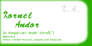 kornel andor business card